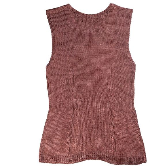 Viviana Uchitel by Vidrio Red Knit Sequined Women's Size 1 Tank Top - Picture 4 of 6